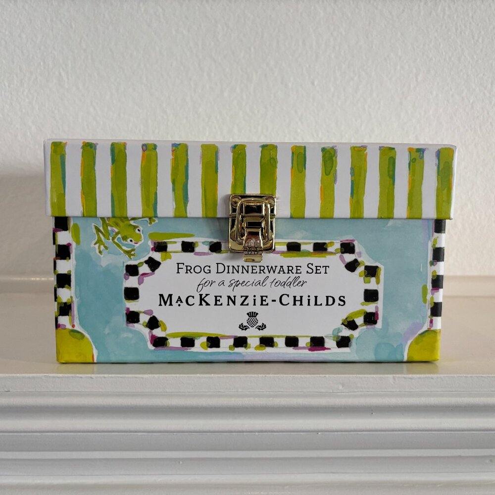 Dinnerware Set - Frogs - Plate - Bowl - Sippy Cup - Utensils - MacKenzie-Childs